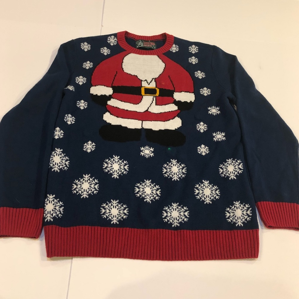 Ugly Christmas Sweater Light up Santa Claus Jumper